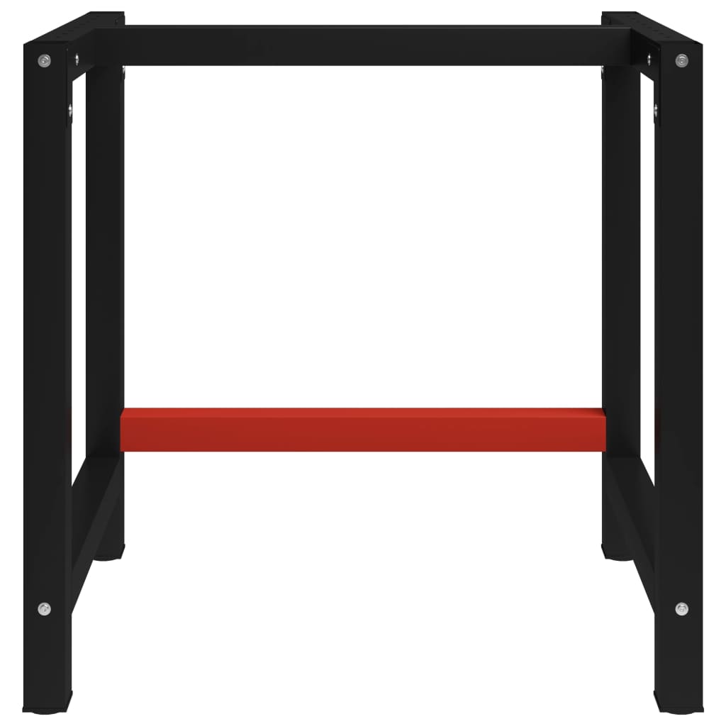 Ramme til arbeidsbenk 80x57x79 cm svart og rød