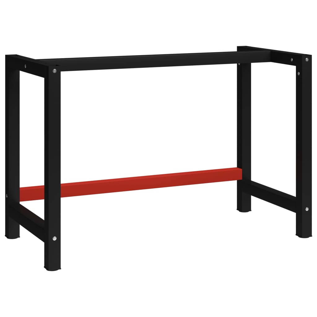 Ramme til arbeidsbenk 120x57x79 cm svart og rød