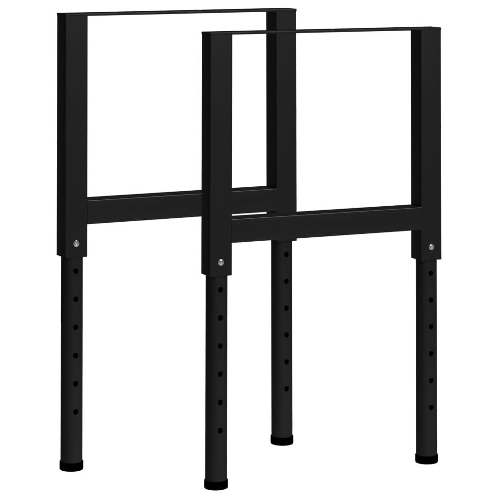 Justerbare arbeidsbenkerammer 2 stk metall 55x(69-95,5)cm svart