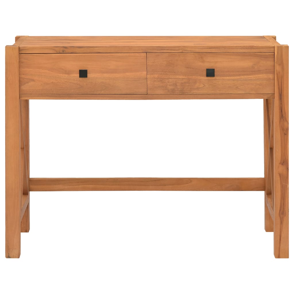 Skrivebord med 2 skuffer 100x40x75 cm teak