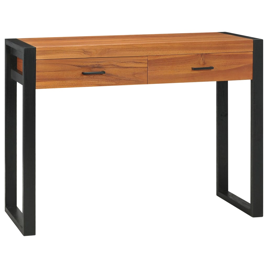 Skrivebord med 2 skuffer 100x40x75 cm teak