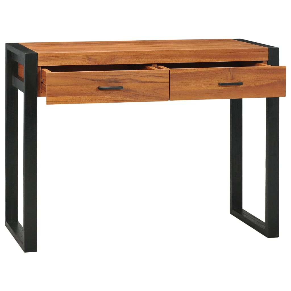 Skrivebord med 2 skuffer 100x40x75 cm teak