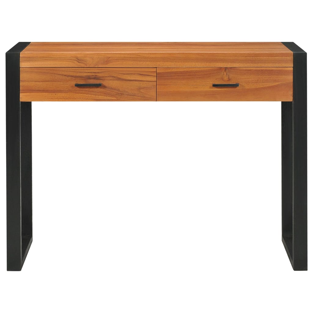 Skrivebord med 2 skuffer 100x40x75 cm teak