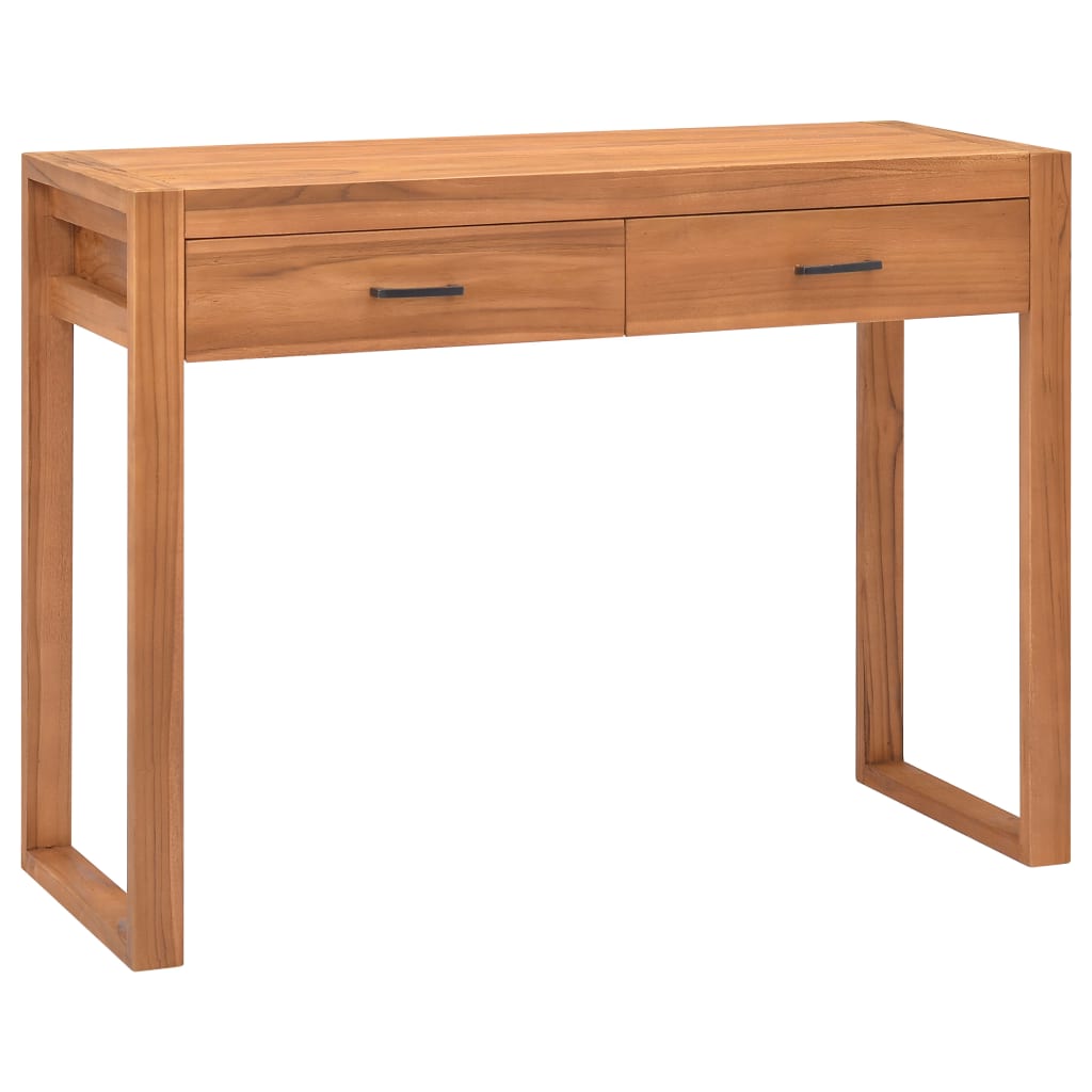 Skrivebord med 2 skuffer 100x40x75 cm teak