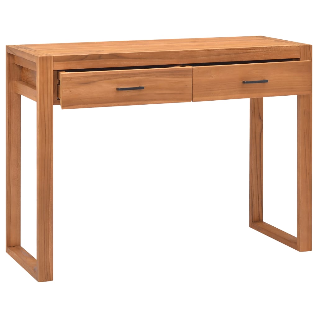 Skrivebord med 2 skuffer 100x40x75 cm teak