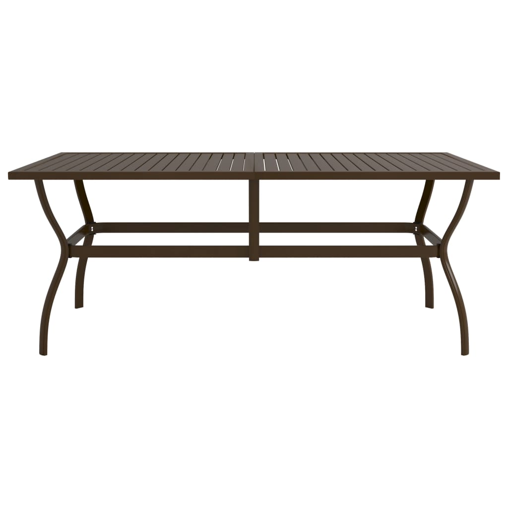 Hagebord brun 190x80x72 cm stål