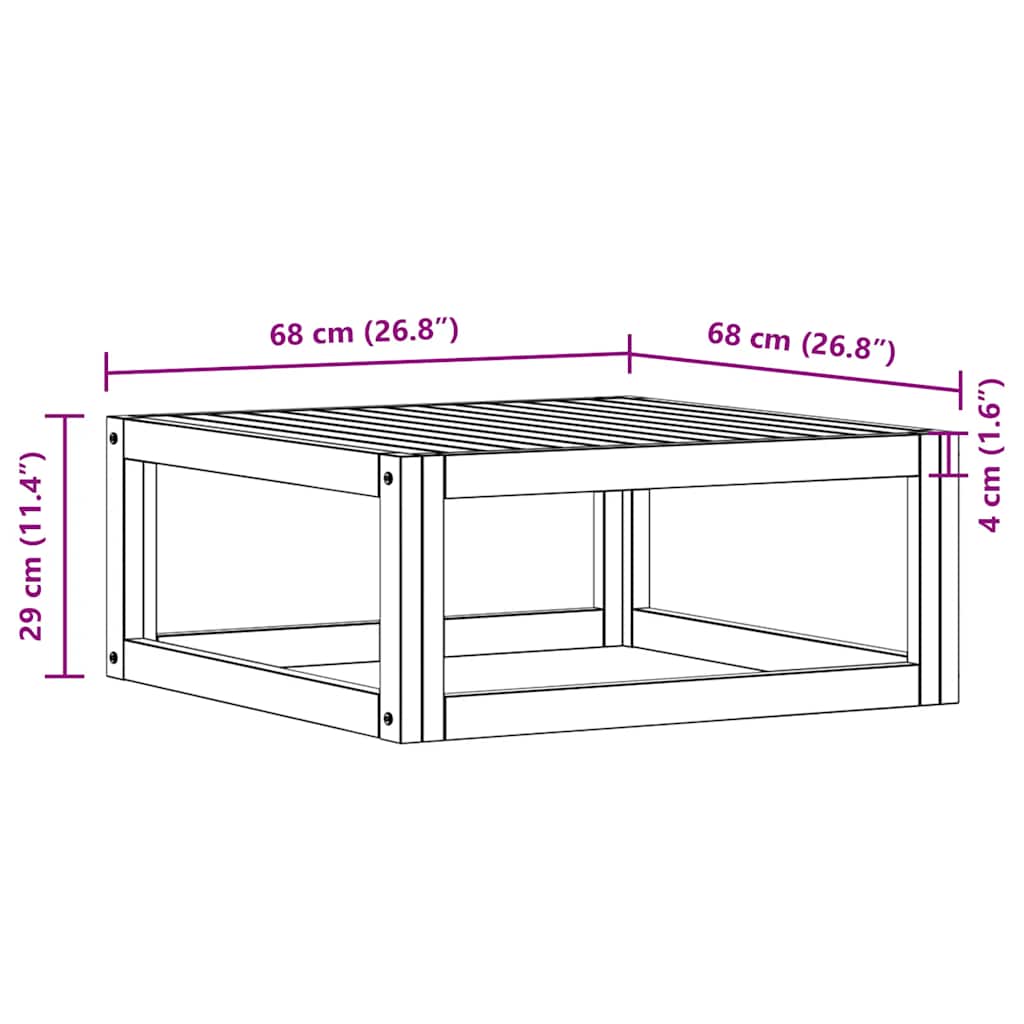 Salongbord 68x68x29 cm heltre akasie