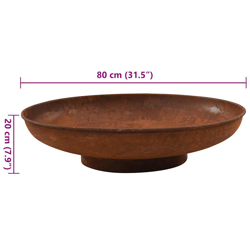 Bålfat 80 cm stål vidaXL