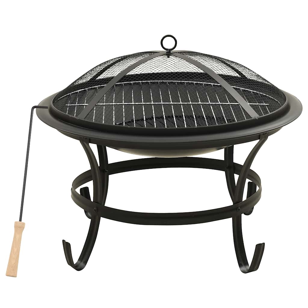 2-i-1 Bålfat og grill med ildrake 56x56x49 cm stål