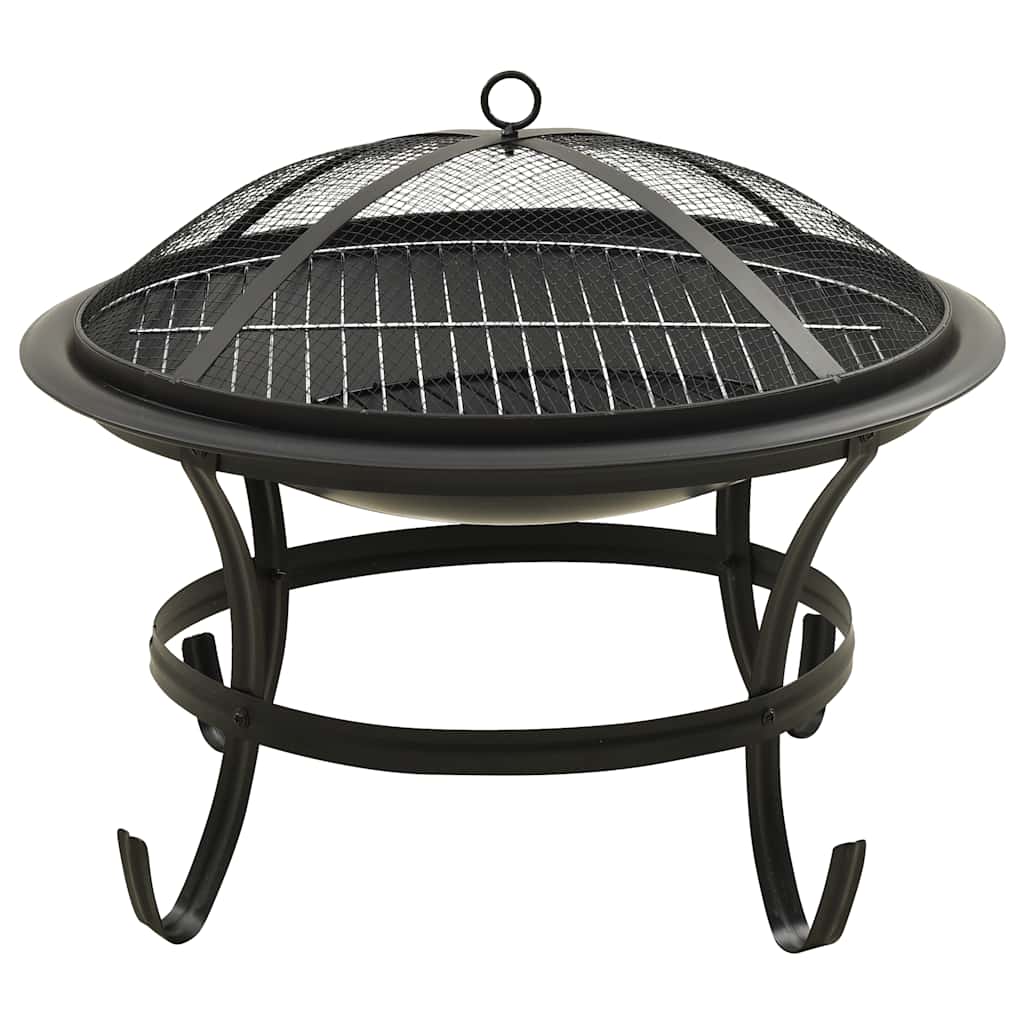 2-i-1 Bålfat og grill med ildrake 56x56x49 cm stål