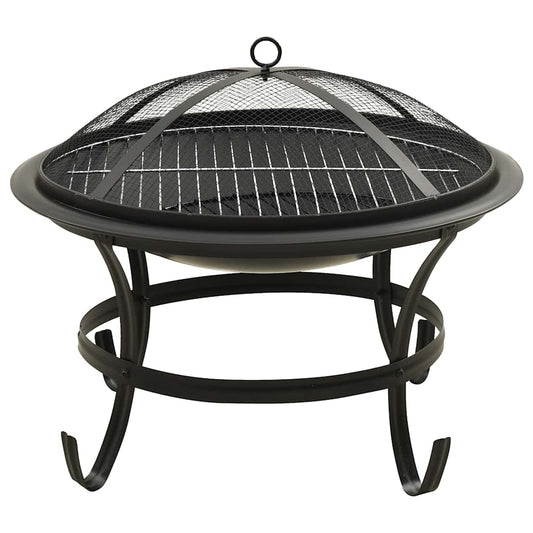 2-i-1 Bålfat og grill med ildrake 56x56x49 cm stål