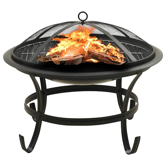 2-i-1 Bålfat og grill med ildrake 56x56x49 cm stål