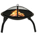 2-i-1 Bålfat og grill med ildrake 56x56x49 cm stål vidaXL