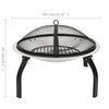 2-i-1 Bålfat og grill med ildrake 56x56x49 cm rustfritt stål