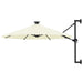 Vegghengt hageparasoll med LED 300 cm sand