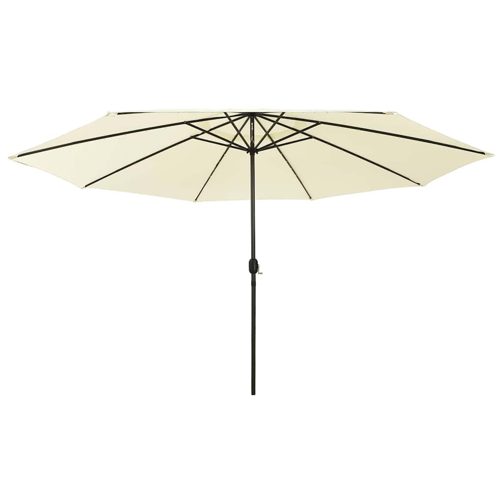 Hageparasoll med LED-lys 400 cm sand vidaXL