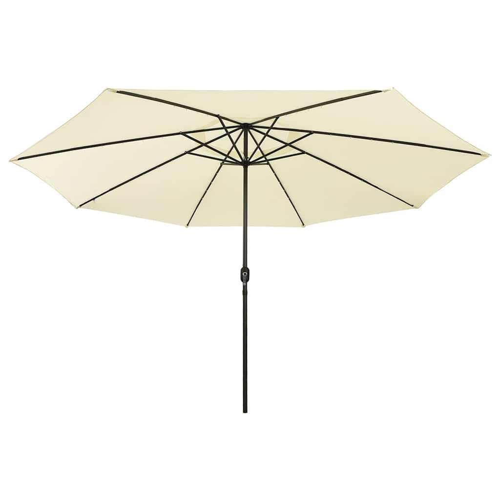Hageparasoll med LED-lys 400 cm sand vidaXL