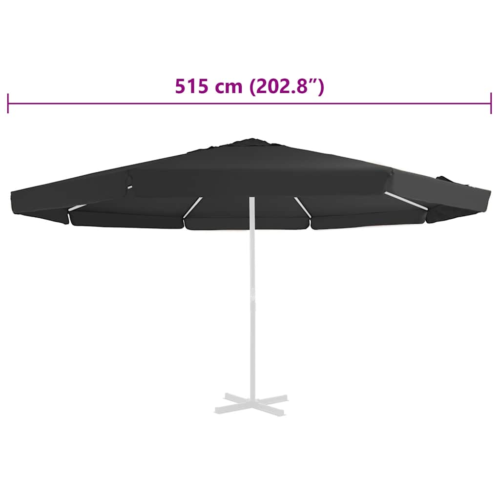 Erstatningsstoff for hageparasoll svart 515 cm vidaXL