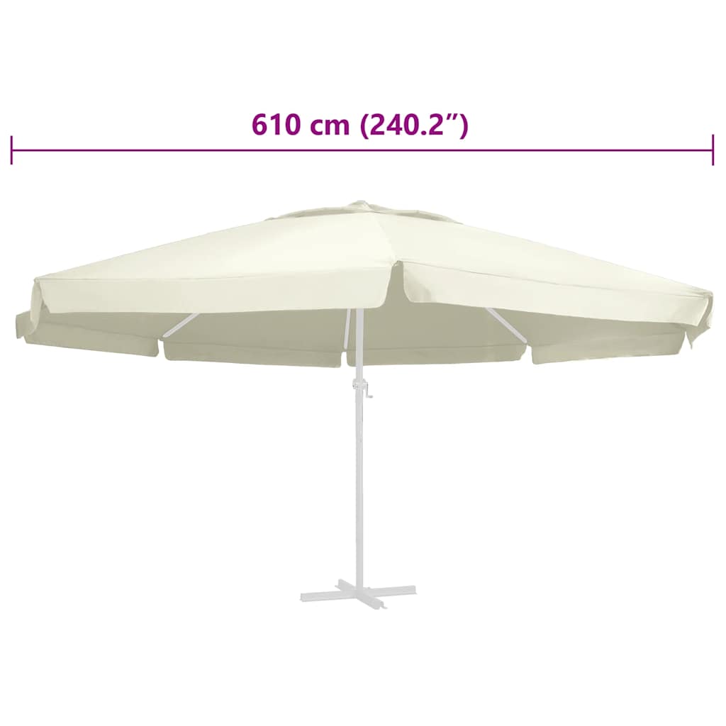 Erstatningsstoff for hageparasoll sand 610 cm vidaXL