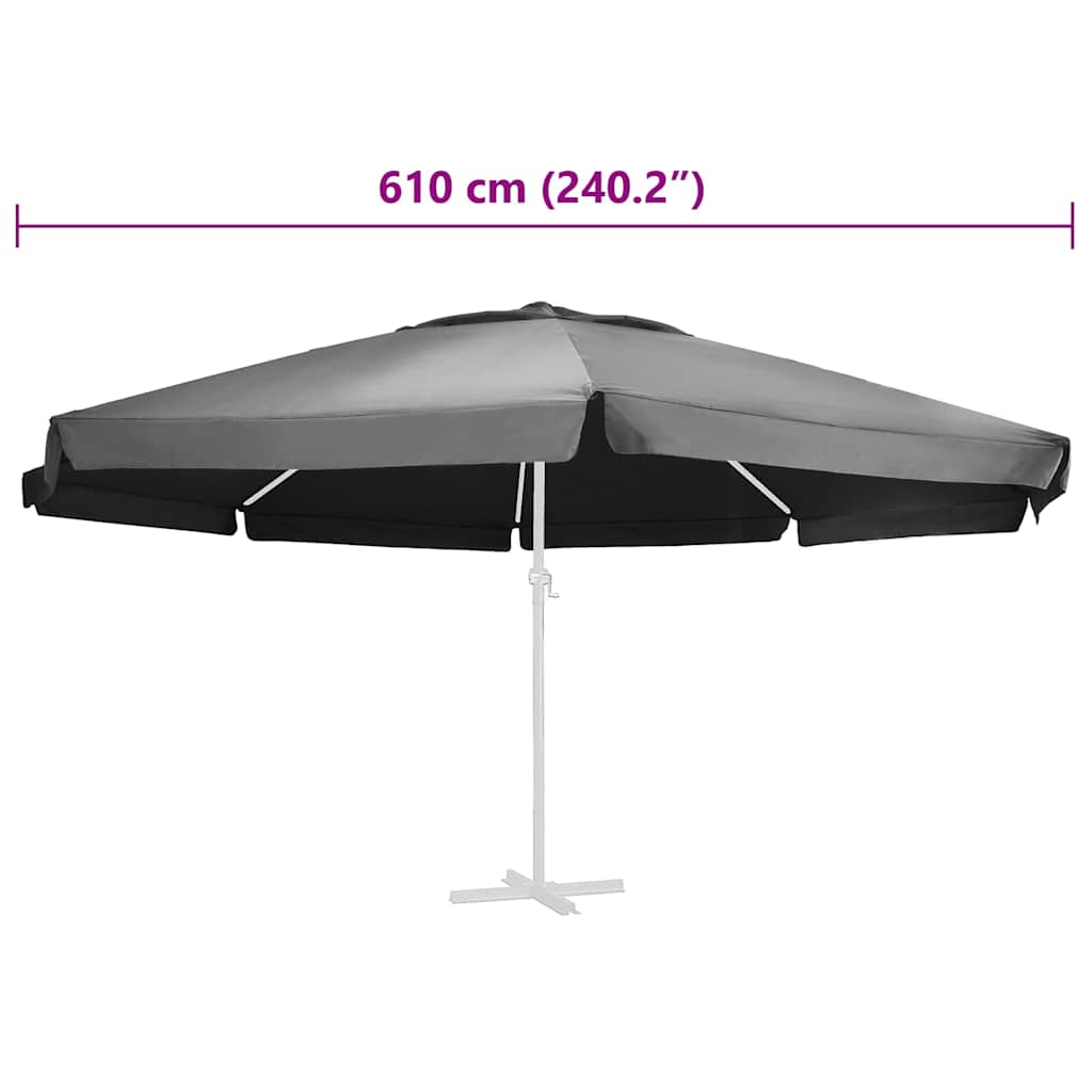 Erstatningsstoff for hageparasoll antrasitt 610 cm vidaXL