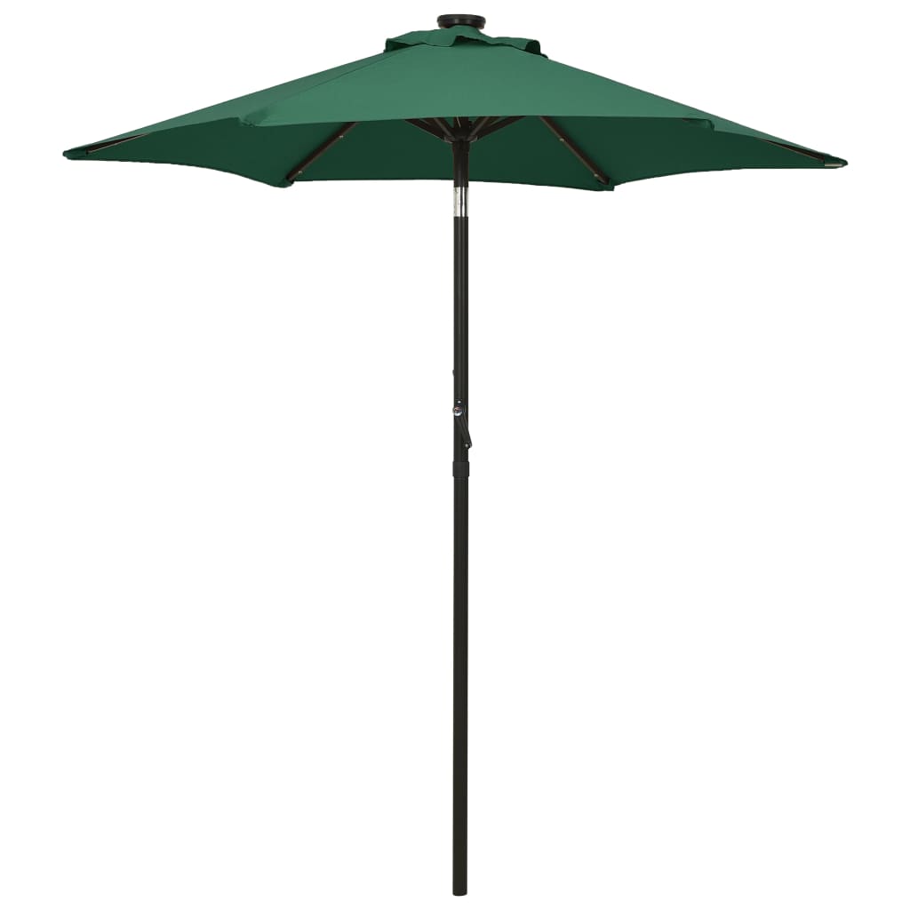 Parasoll med LED-lys grønn 200x211 cm aluminium vidaXL