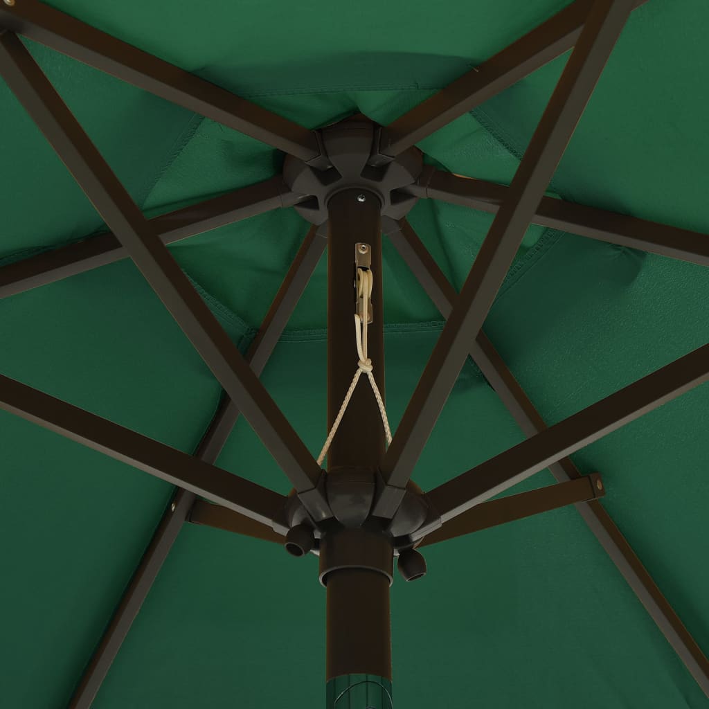 Parasoll med LED-lys grønn 200x211 cm aluminium vidaXL
