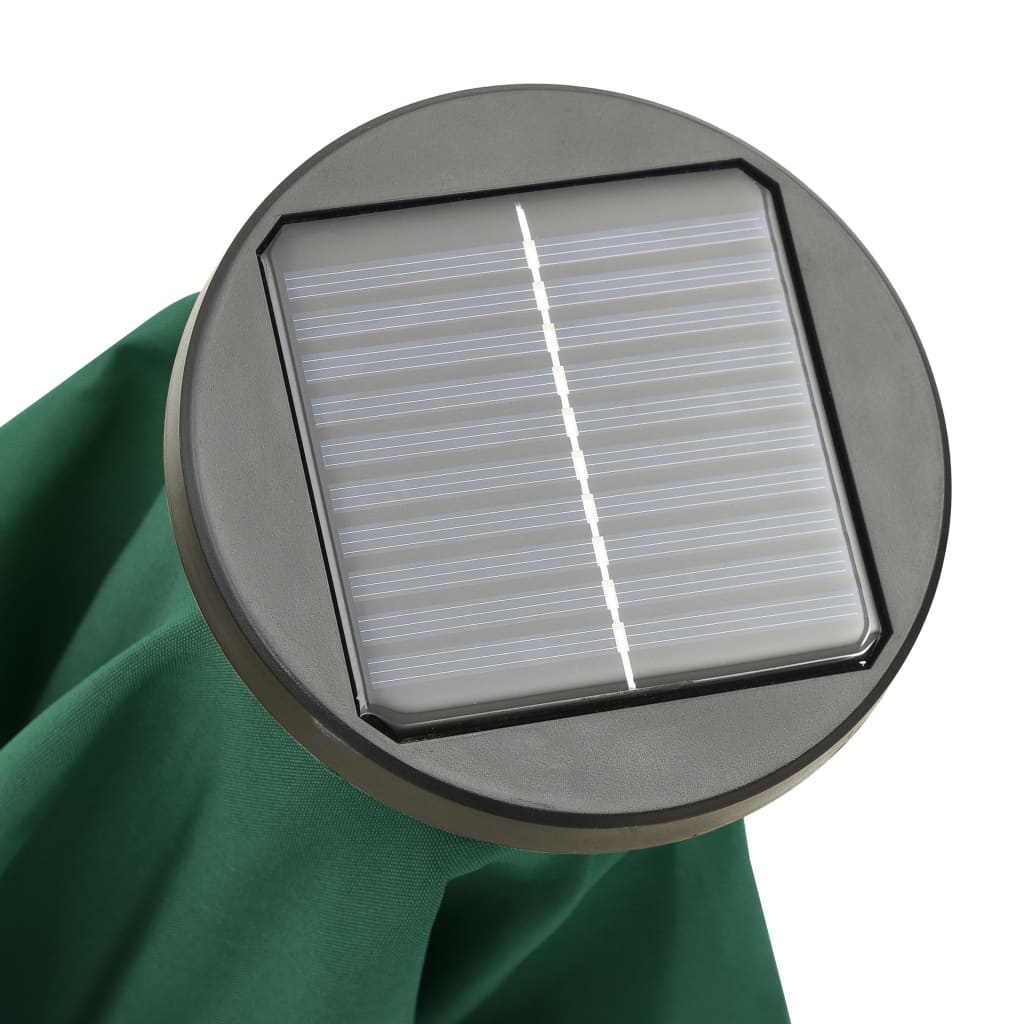 Parasoll med LED-lys grønn 200x211 cm aluminium vidaXL