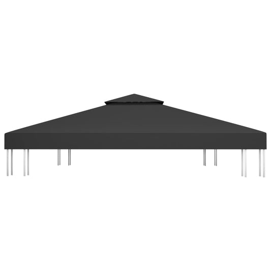 Dobbel toppduk til paviljong 310 g/m² 4x3 m svart