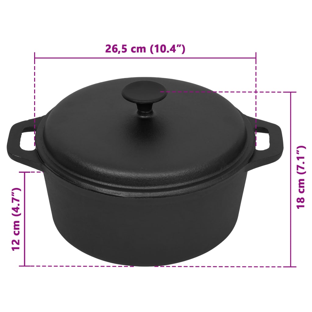 Gryte Ø26,5 cm støpejern