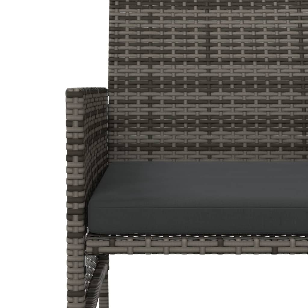 Hagesofa 2-seters med tebord og krakker polyrotting grå