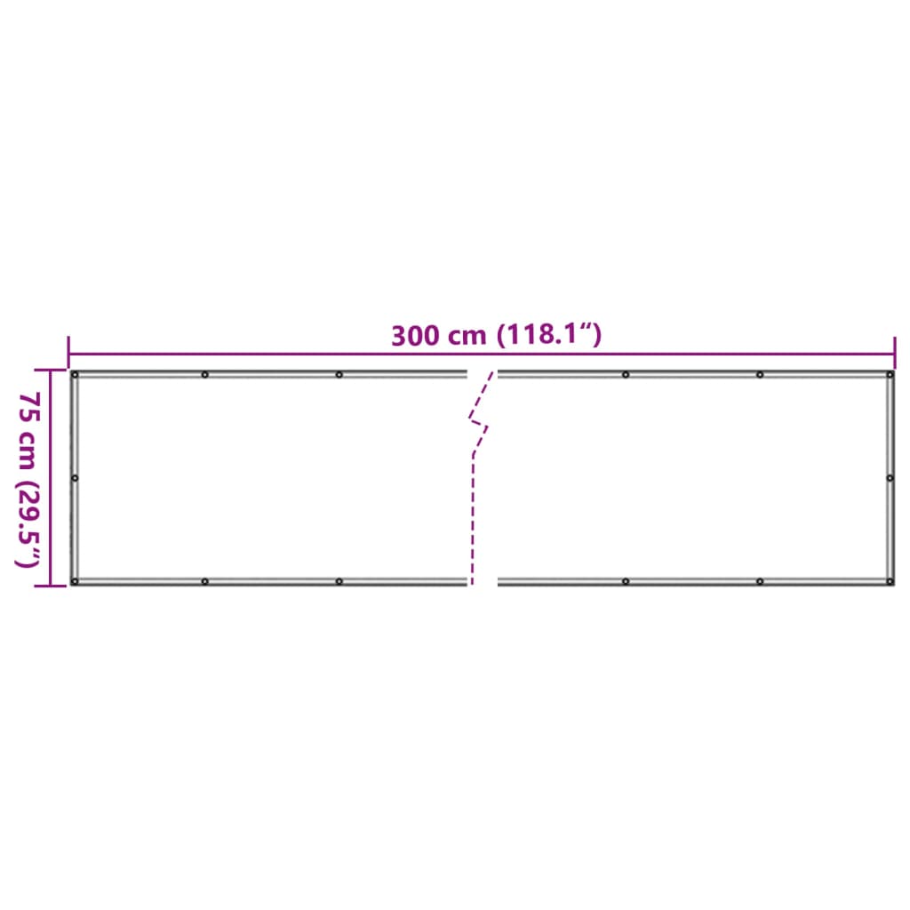 Balkongskjerm antrasitt 75x300 cm oxfordstoff