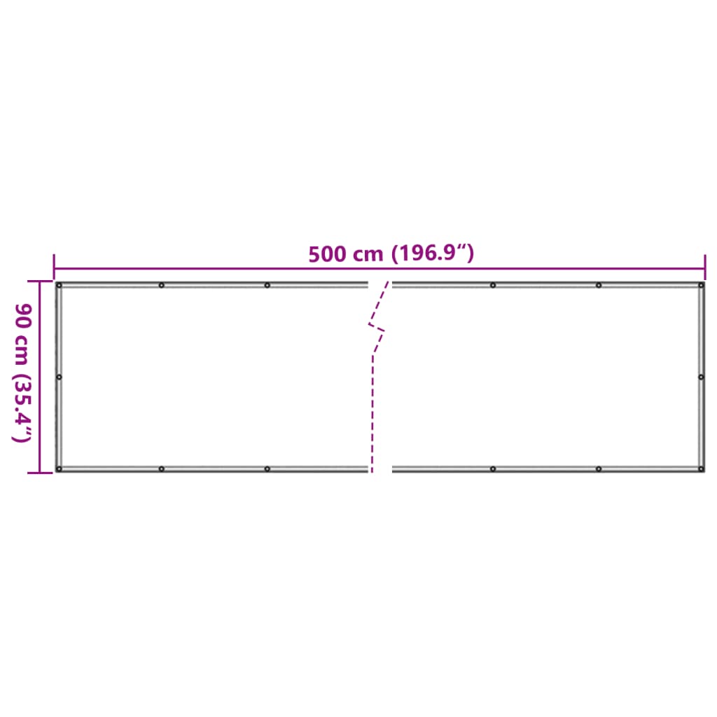 Balkongskjerm antrasitt 90x500 cm oxfordstoff