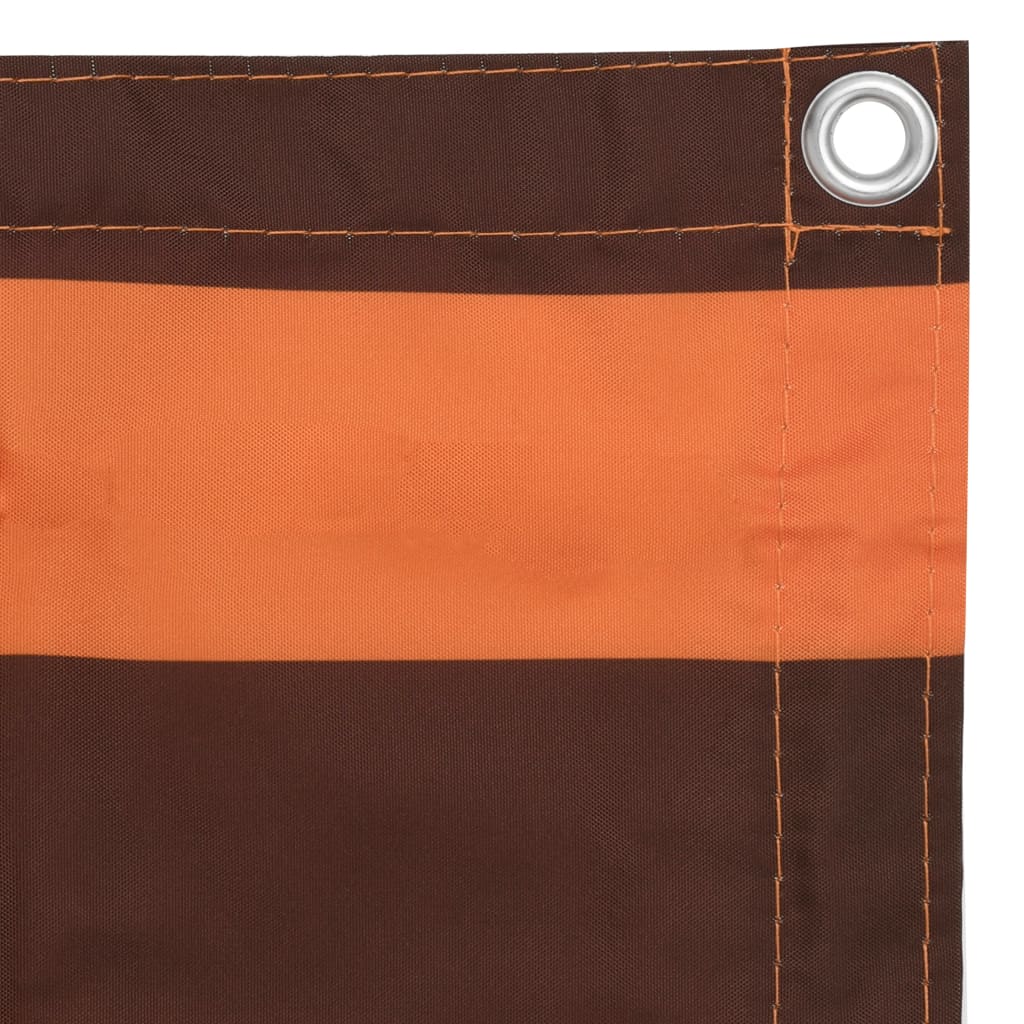 Balkongskjerm oransje og brun 75x300 cm oxfordstoff