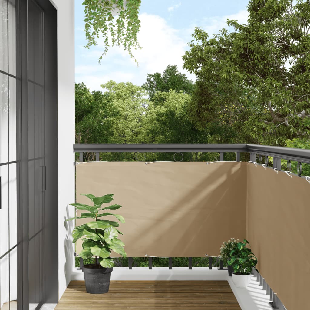 Balkongskjerm beige 75x300 cm oxfordstoff vidaXL