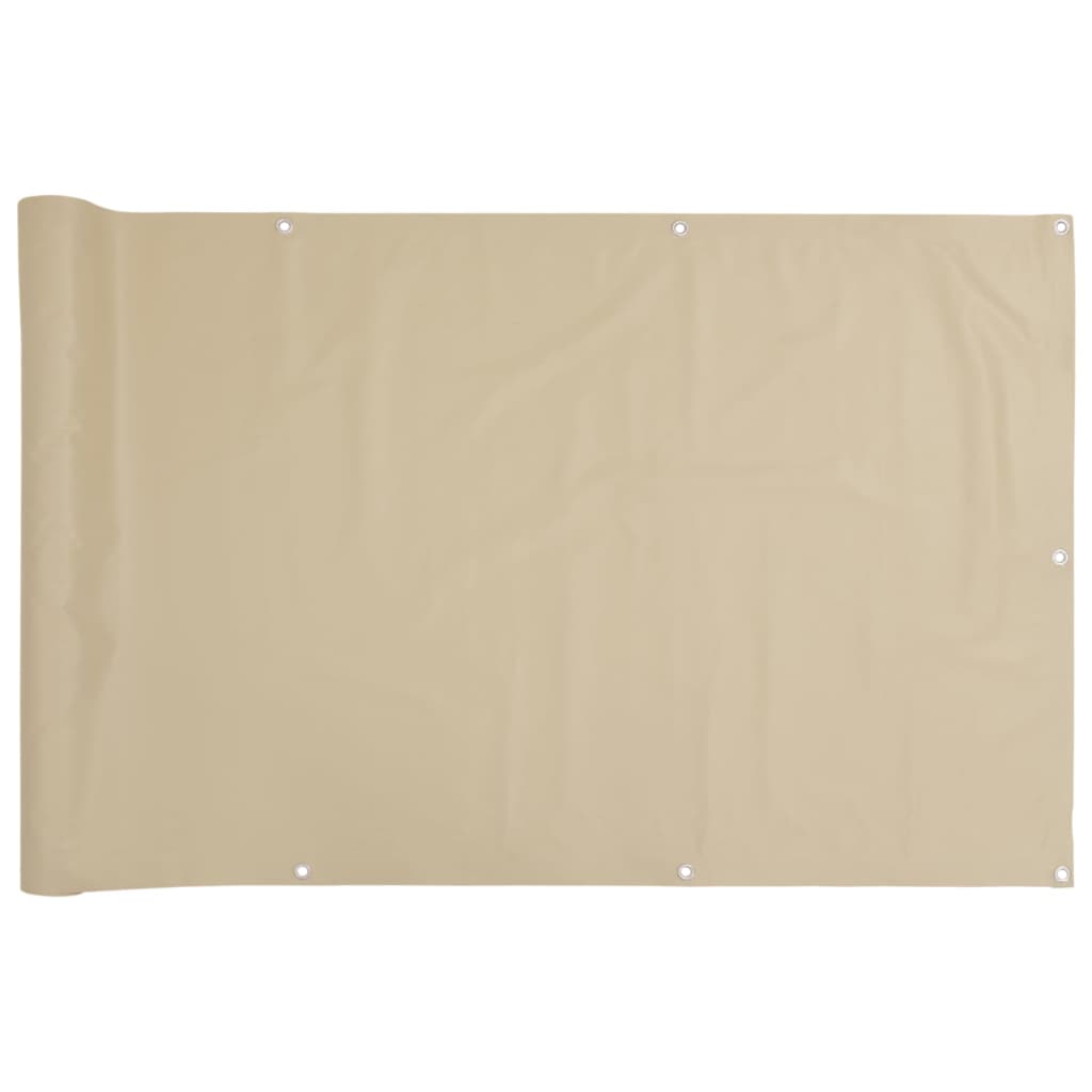 Balkongskjerm beige 90x500 cm oxfordstoff