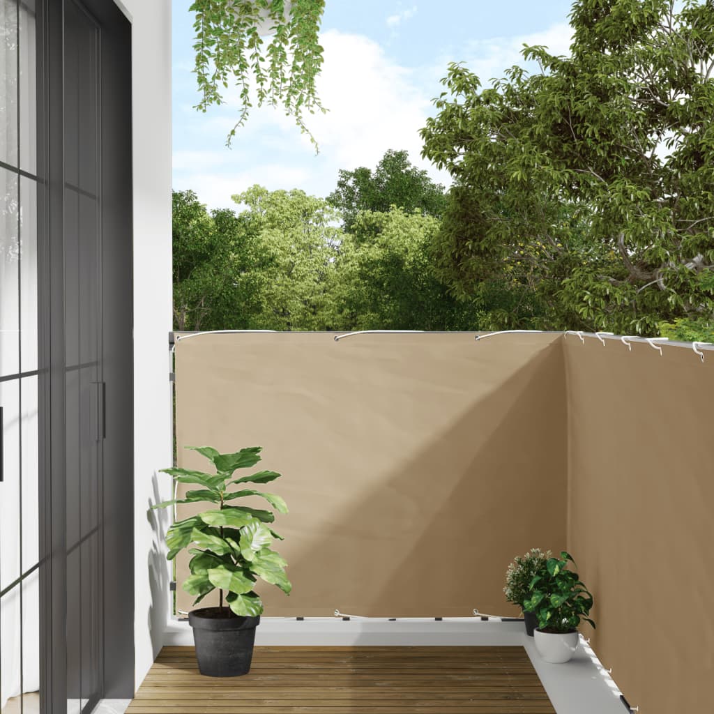 Balkongskjerm beige 120x300 cm oxfordstoff vidaXL