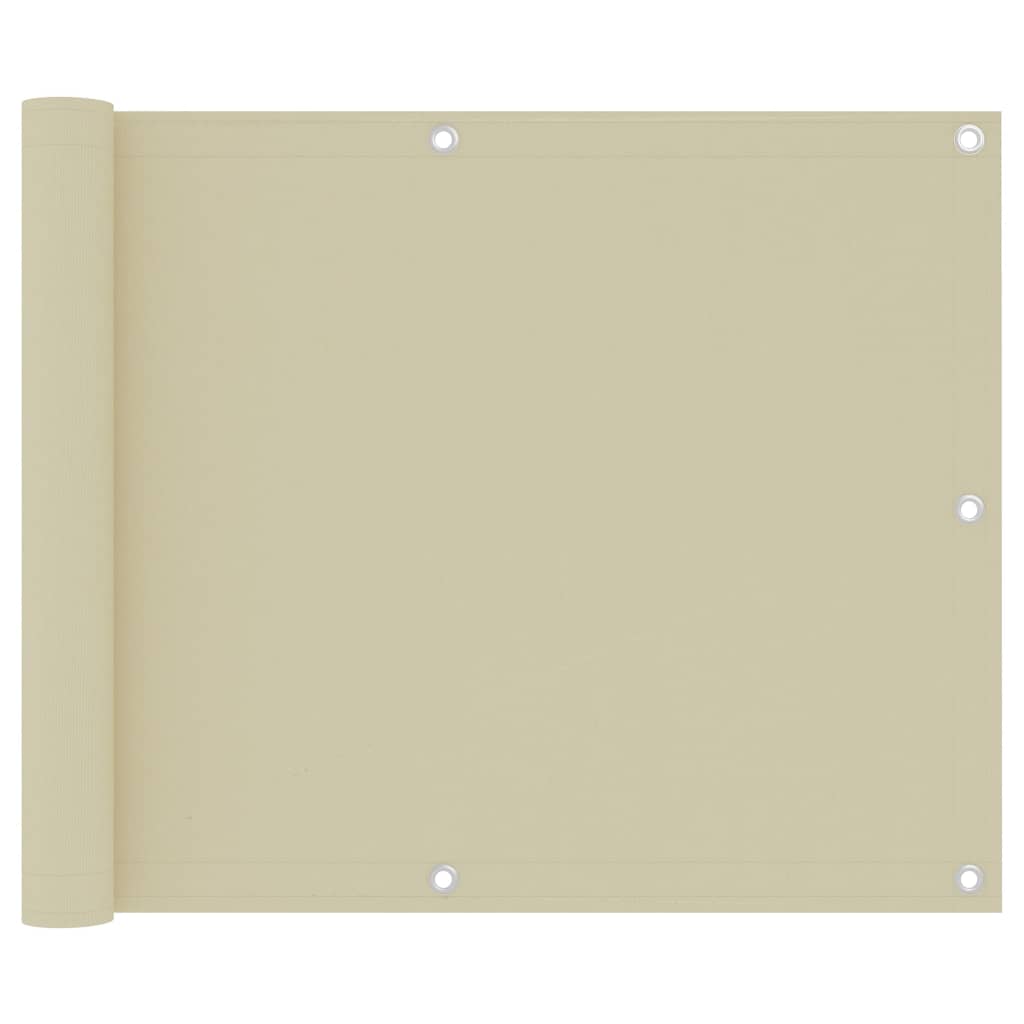 Balkongskjerm kremhvit 75x300 cm oxfordstoff vidaXL