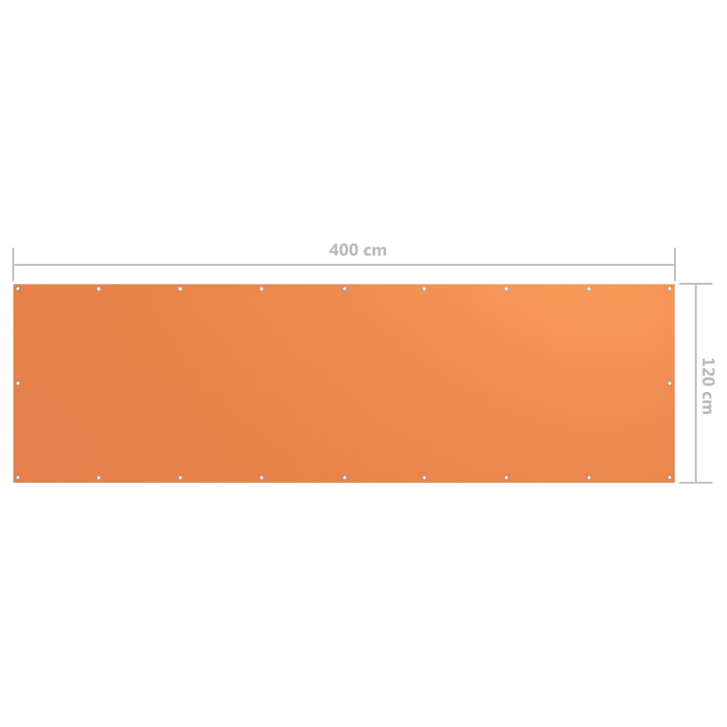 Balkongskjerm oransje 120x400 cm oxfordstoff
