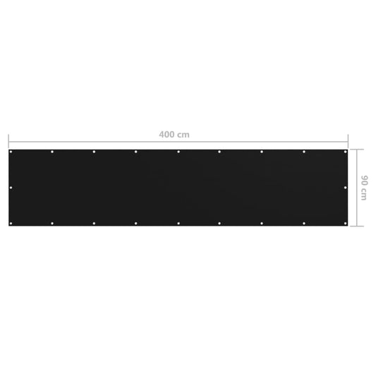 Balkongskjerm svart 90x400 cm oxfordstoff