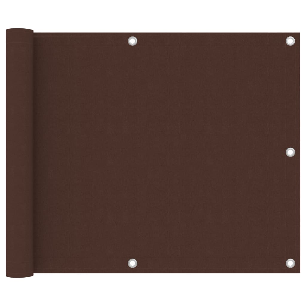 Balkongskjerm brun 75x600 cm oxfordstoff