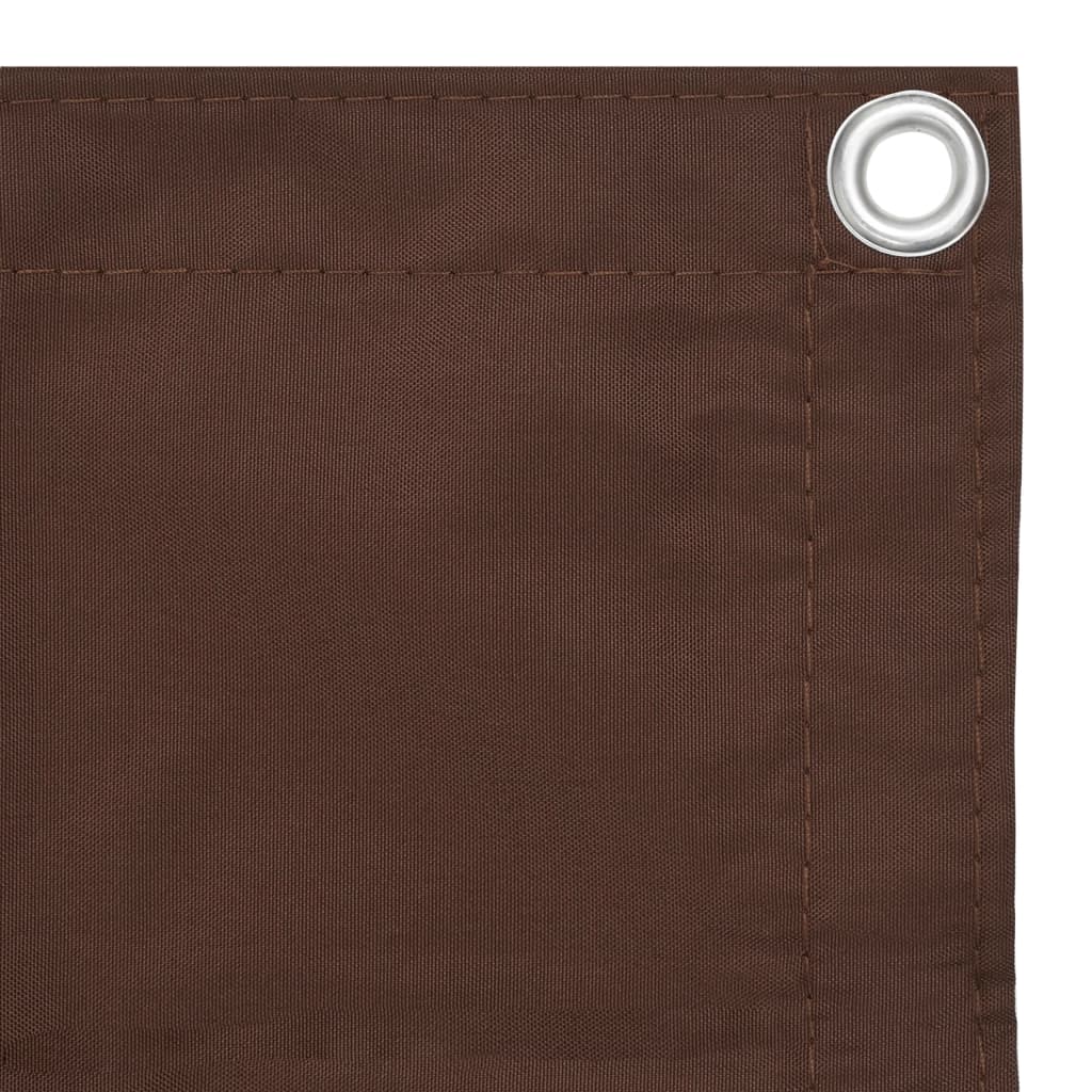 Balkongskjerm brun 75x600 cm oxfordstoff