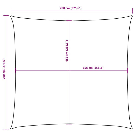 Solseil oxfordstoff firkantet 7x7 m beige vidaXL
