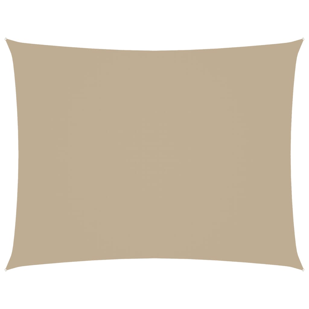Solseil oxfordstoff rektangulær 3,5x4,5 m beige