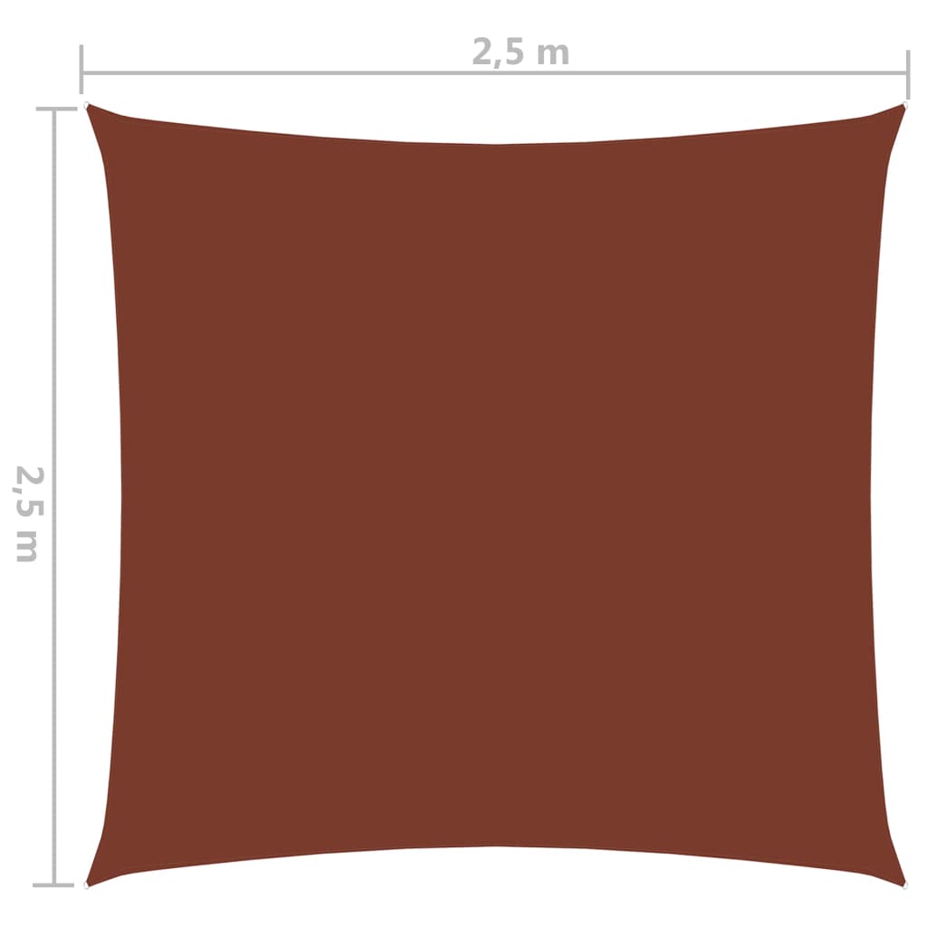 Solseil oxfordstoff firkantet 2,5x2,5 m terrakotta