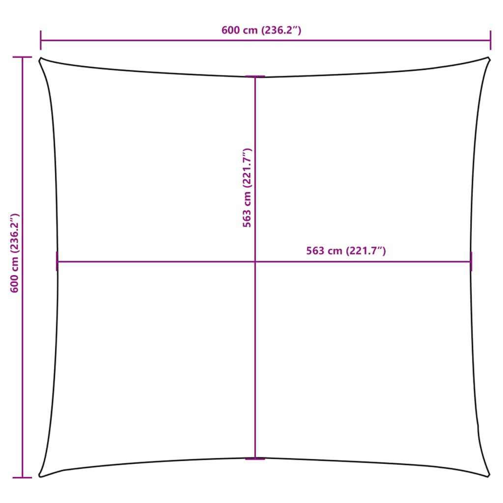Solseil oxfordstoff firkantet 6x6 m gråbrun vidaXL
