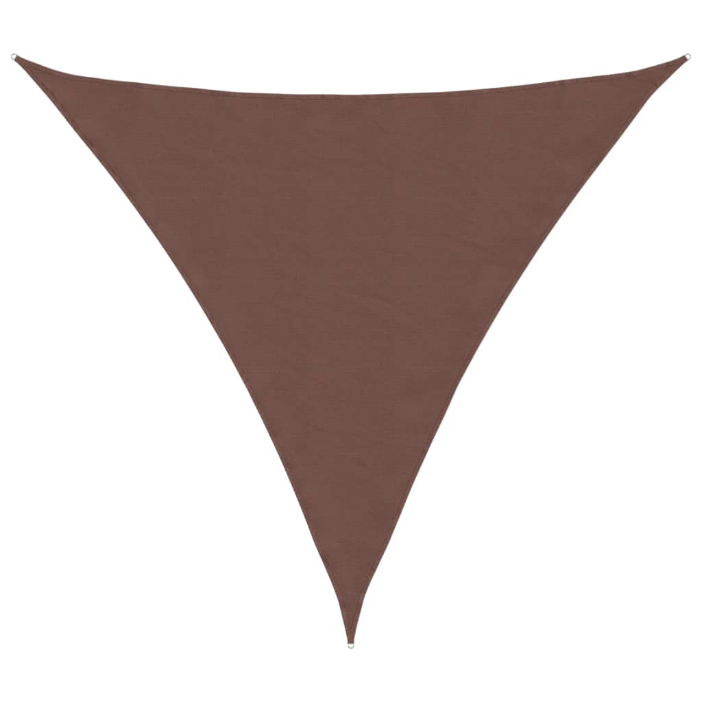 Solseil oxfordstoff trekantet 4x4x4 m brun