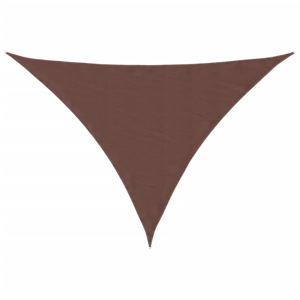 Solseil oxfordstoff trekantet 5x7x7 m brun