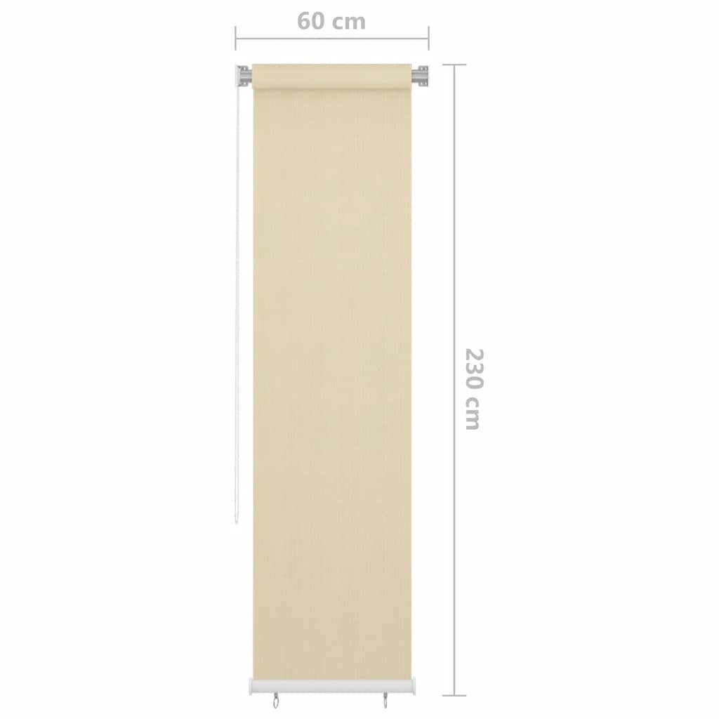 Utendørs rullegardin kremhvit 60x230 cm HDPE