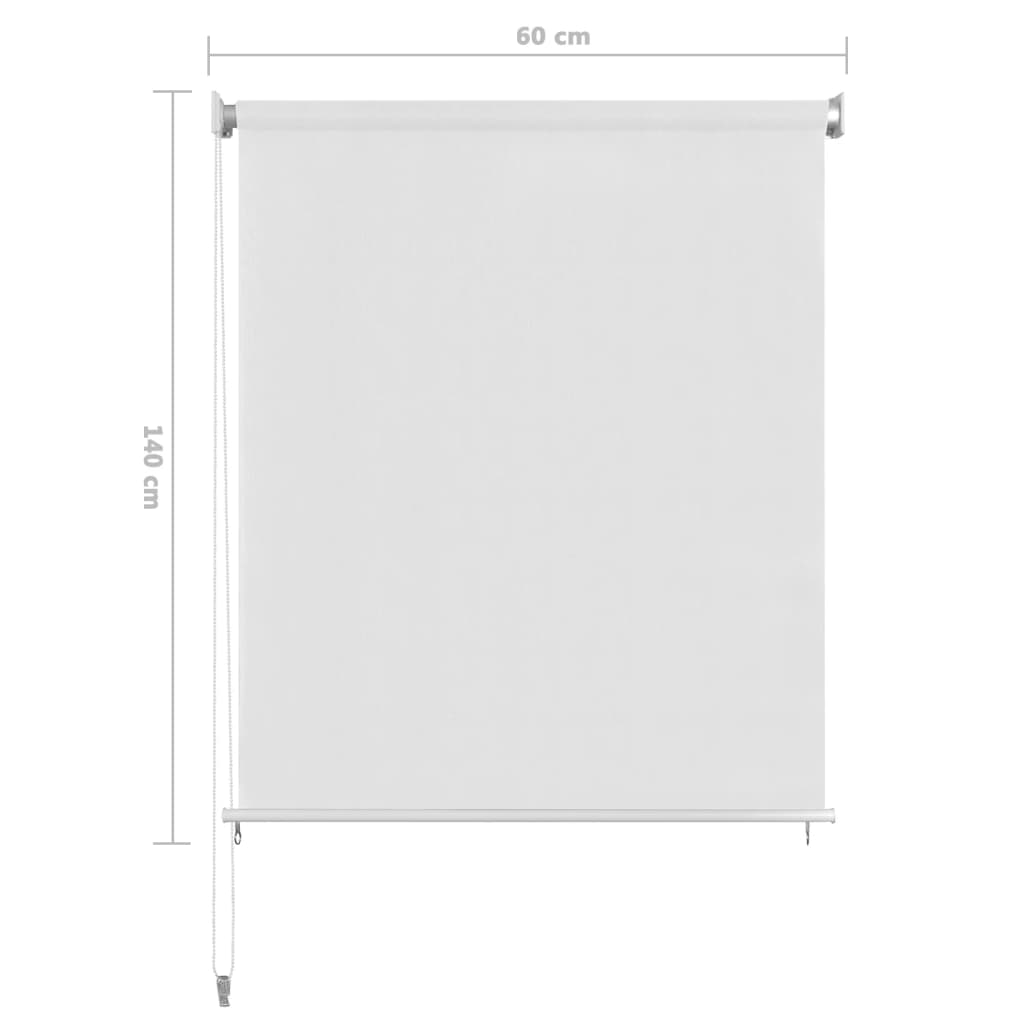 Utendørs rullegardin hvit 60x140 cm HDPE