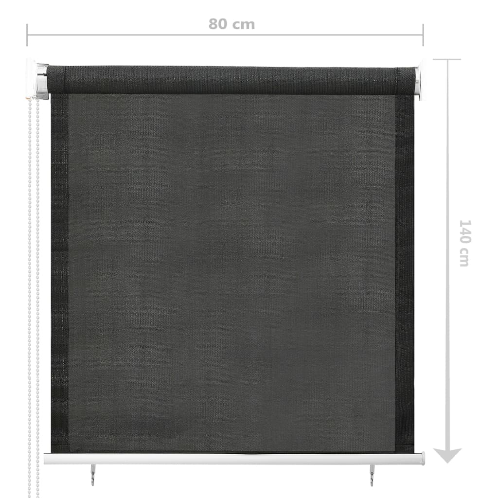Utendørs rullegardin 85 (B) x 140 (H) cm antrasitt